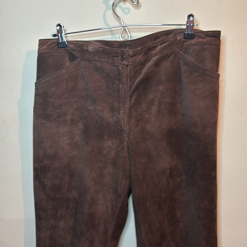 Brown Suede flare boot cut Pants size 12 - Picture 5 of 7